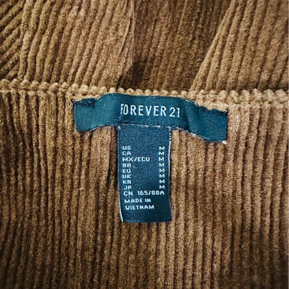 Forever 21 Brown Corduroy A-Line Mini Dress Size M - Picture 9 of 10